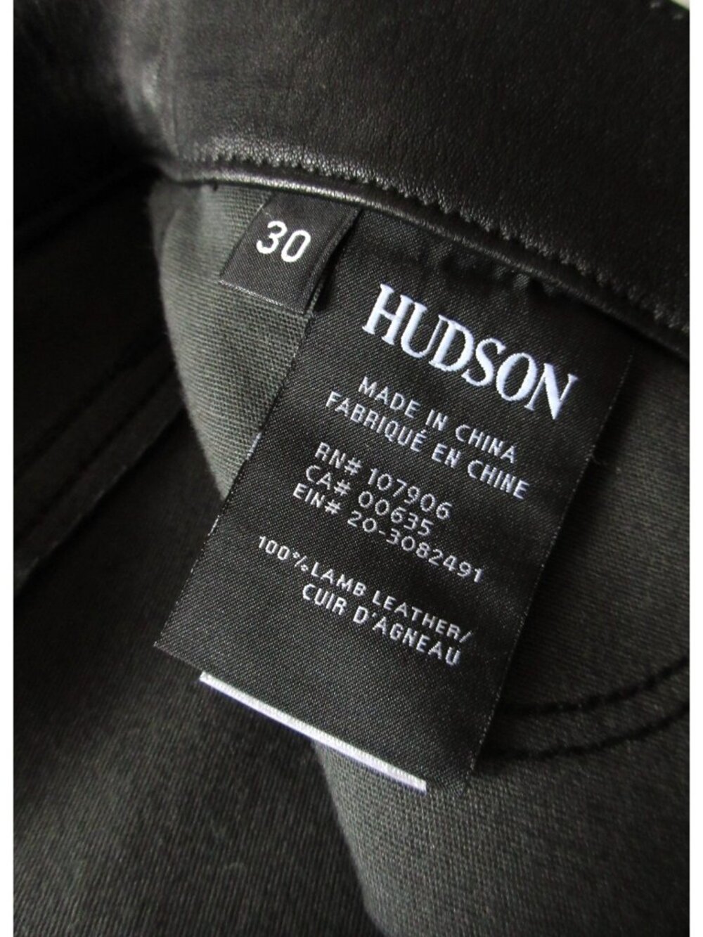 NWT Hudson Barbara High Rise Super Skinny in Black Stretch Leather Pants 30 - Picture 6 of 8